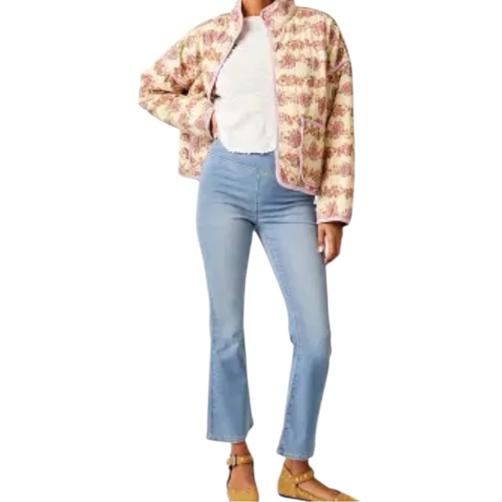 We The Free Cropped Flare Jeans Womens XS Light Wash Stretch Boho Festival
